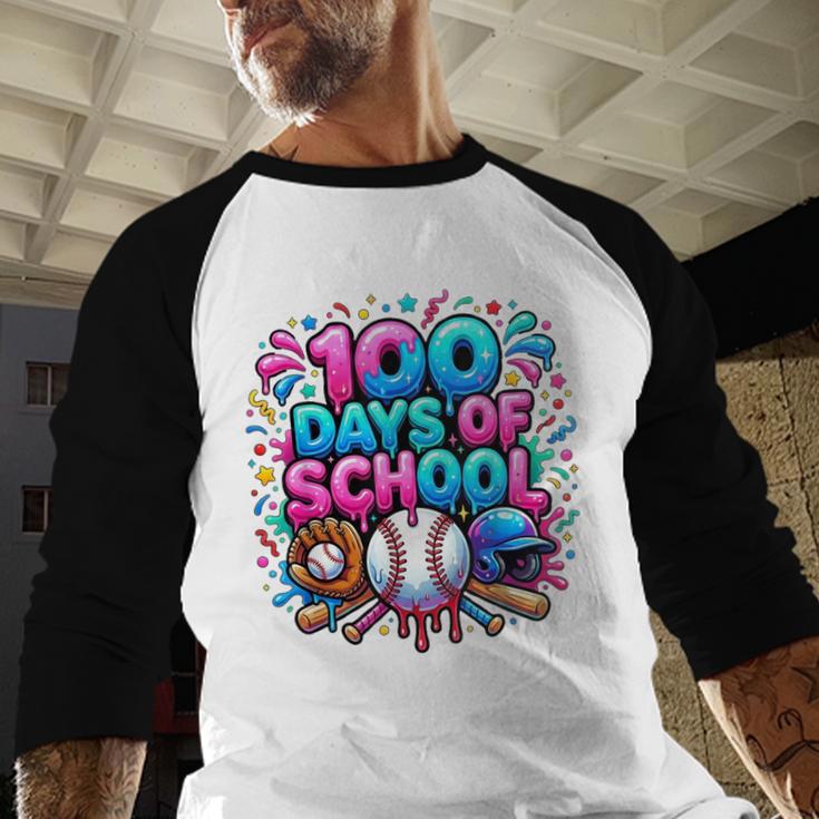Baseball Ice Cream Drip 100 Days Of School Student Teacher Baseball Raglan Shirt Baseball Ice Cream Drip 100 Days Of School Student Teacher Baseball Raglan Shirt