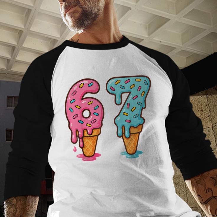 Baseball Ice Cream Drip 6 7 Kids 67 Birthday Baseball Raglan Shirt Baseball Ice Cream Drip 6 7 Kids 67 Birthday Baseball Raglan Shirt