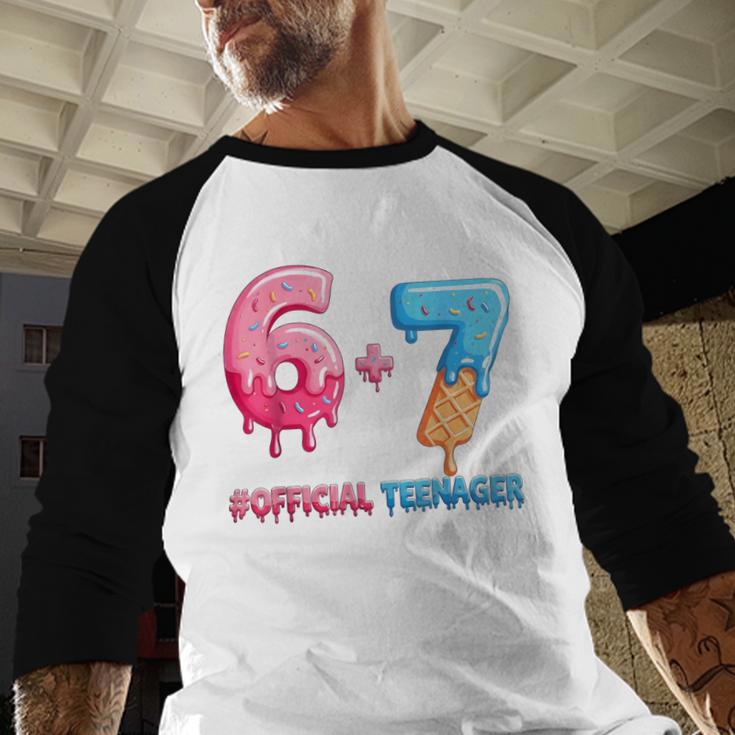 Baseball Ice Cream Drip 67 Official Teenager 13th Birthday Baseball Raglan Shirt Baseball Ice Cream Drip 67 Official Teenager 13th Birthday Baseball Raglan Shirt