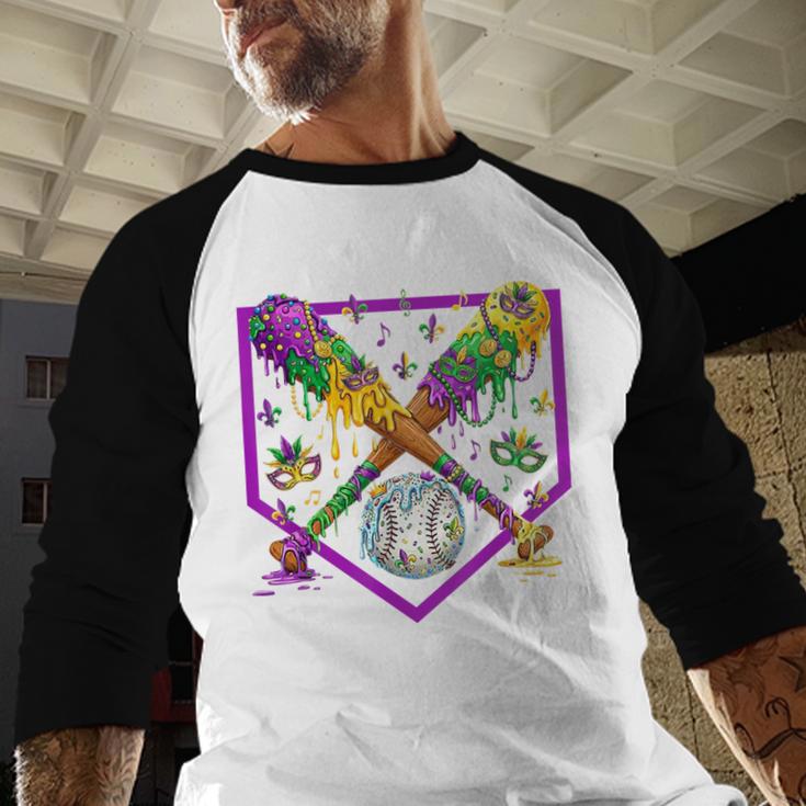 Baseball Ice Cream Drip Boys Mardi Gras Carnival Party Mask Baseball Raglan Shirt Baseball Ice Cream Drip Boys Mardi Gras Carnival Party Mask Baseball Raglan Shirt