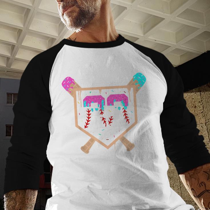 Baseball Ice Cream Drip Number 23 Player 23rd Birthday Baseball Raglan Shirt