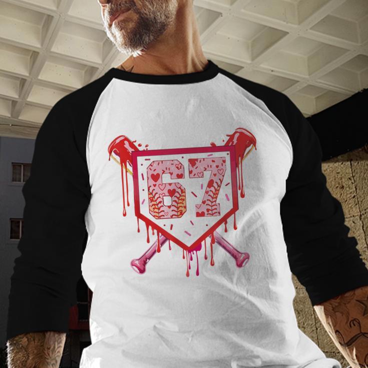 Baseball Ice Cream Drip Number 67 Meme Valentine Couple Love Baseball Raglan Shirt Baseball Ice Cream Drip Number 67 Meme Valentine Couple Love Baseball Raglan Shirt