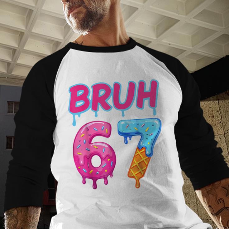 Baseball Ice Cream Drip Number 67 Player Or 67th Birthday Baseball Raglan Shirt Baseball Ice Cream Drip Number 67 Player Or 67th Birthday Baseball Raglan Shirt