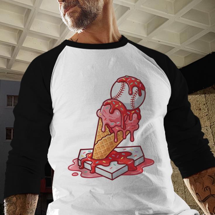 Baseball Ice Cream Drip Youth Strawberry Baseball Red Baseball Raglan Shirt Baseball Ice Cream Drip Youth Strawberry Baseball Red Baseball Raglan Shirt