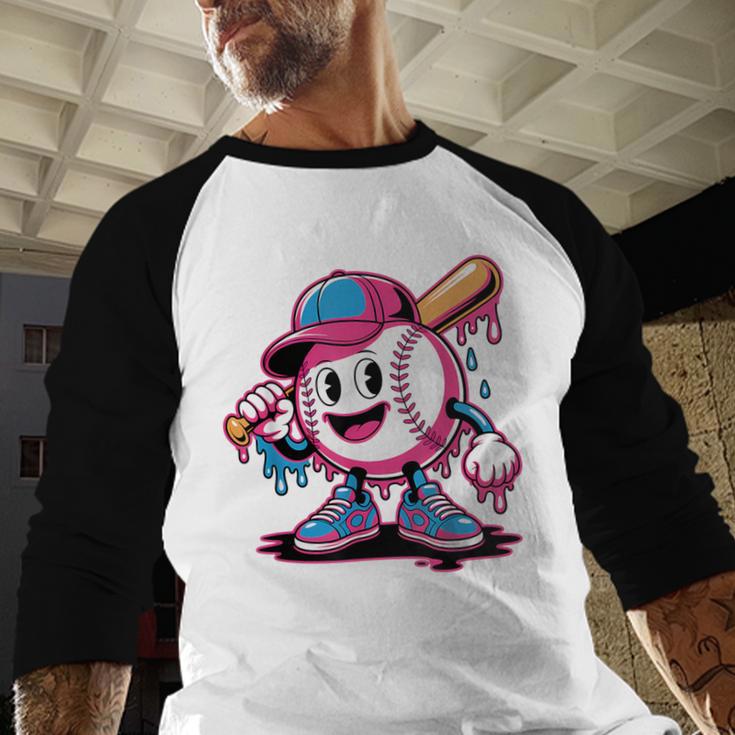 Baseball Ice Cream Shirt Cool Baseball Drip For Boys Baseball Raglan Shirt