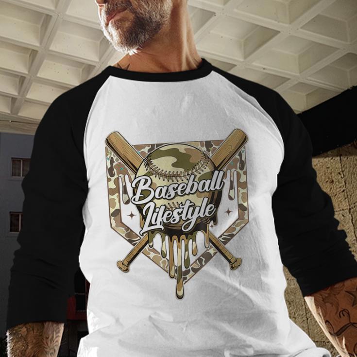 Baseball Life Lifestyle Home Plate Camo Ice Cream Drip Kids Baseball Raglan Shirt