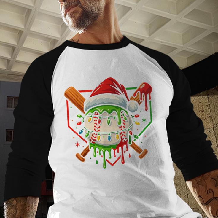Baseball Lifestyle Apparel Youth Christmas Baseball Drip Baseball Raglan Shirt