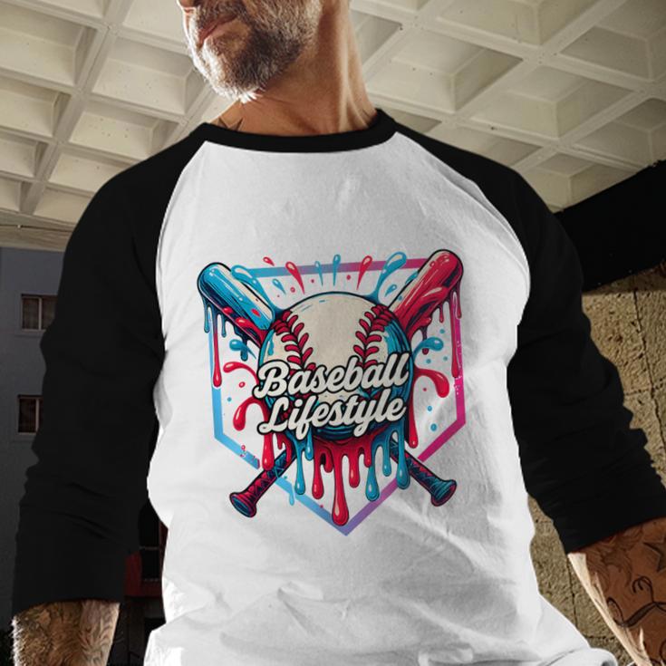 Baseball Lifestyle Shirt Youth Baseball Drip Icecream Boys Baseball Raglan Shirt