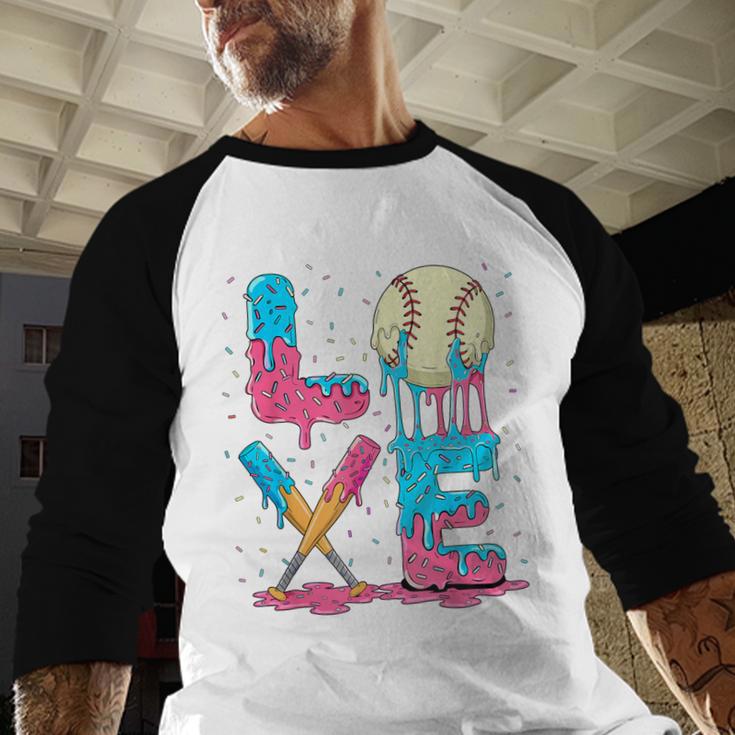 Baseball Love Drip Ice Cream Colorful Baseball Baseball Raglan Shirt