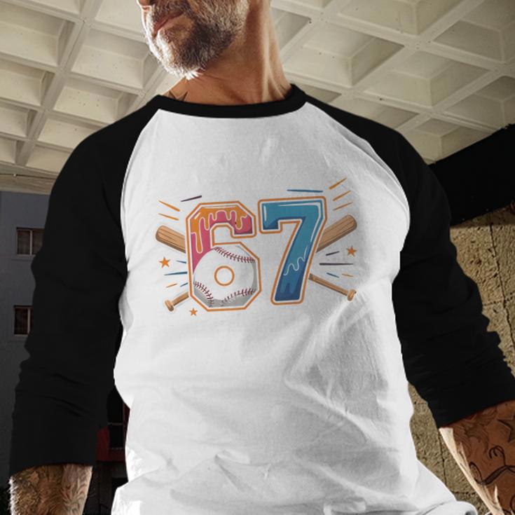 Baseball Lover Drip Number 67 Player 67th Birthday Meme Baseball Raglan Shirt