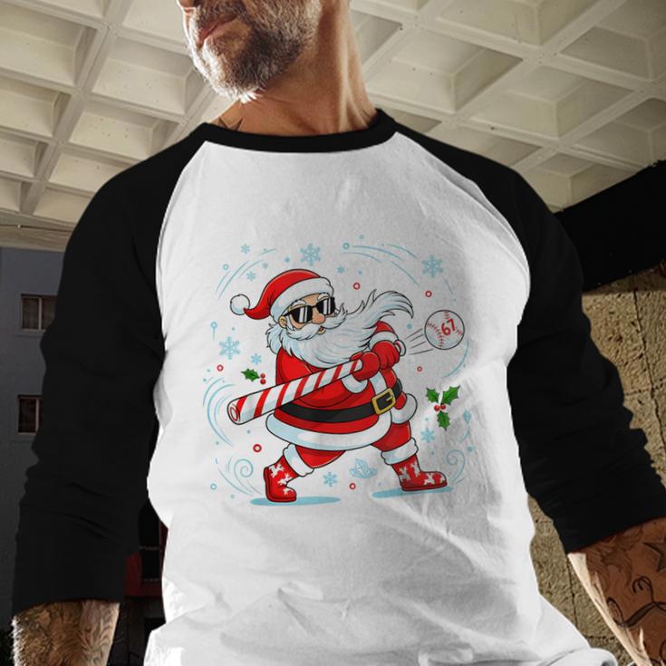 Baseball Santa 67 Christmas Xmas Pajamas Boys Kid Baseball Raglan Shirt Baseball Santa 67 Christmas Xmas Pajamas Boys Kid Baseball Raglan Shirt
