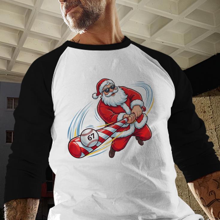 Baseball Santa 67 Christmas Xmas Pajamas Boys Baseball Raglan Shirt Baseball Santa 67 Christmas Xmas Pajamas Boys Baseball Raglan Shirt