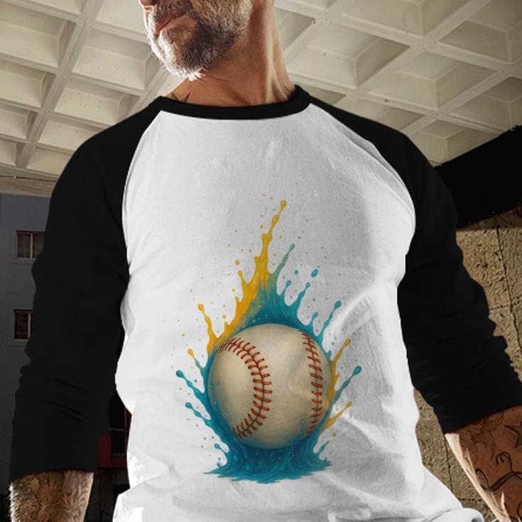 Baseball Splash Team Player For Kids Men Women Baseball Raglan Shirt