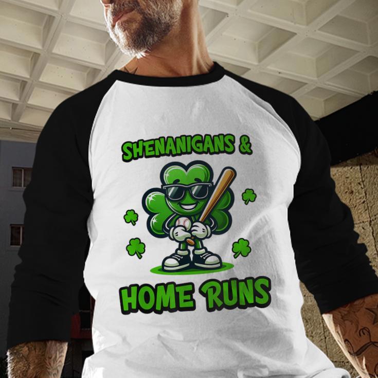 Baseball St Patrick's Day Irish Shamrock Trendy Baseball Raglan Shirt