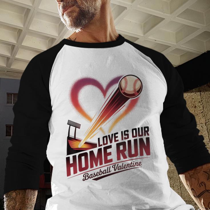 Baseball Valentine Love Is Our Home Run Apparel Baseball Raglan Shirt