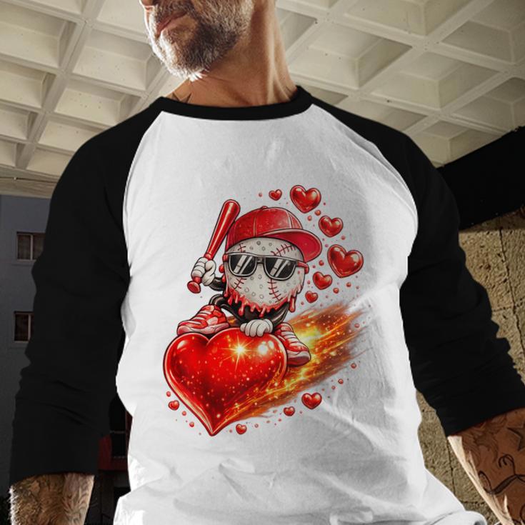Baseball Valentine's Day Drip Ice Cream Team Baseball Raglan Shirt Baseball Valentine's Day Drip Ice Cream Team Baseball Raglan Shirt