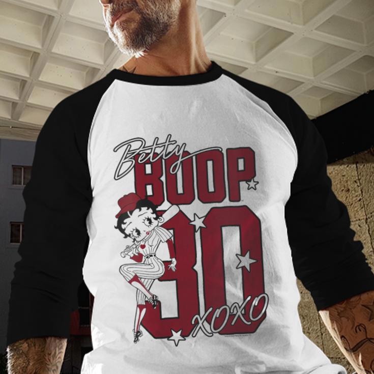 Betty Boop Baseball Logo Jersey With Stars Cute Cartoon Baseball Raglan Shirt Betty Boop Baseball Logo Jersey With Stars Cute Cartoon Baseball Raglan Shirt