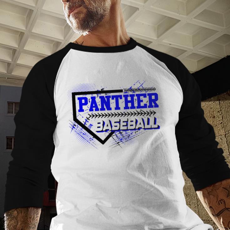 Blue Panther Baseball Home Plate Game Day Mascot Panther Baseball Raglan Shirt Blue Panther Baseball Home Plate Game Day Mascot Panther Baseball Raglan Shirt
