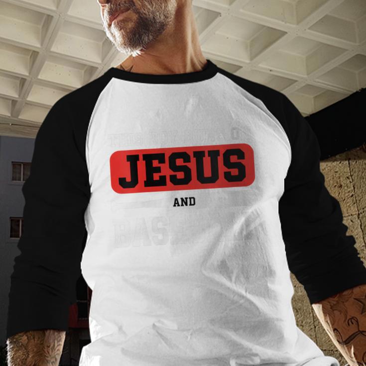This Boy Runs On Jesus And Baseball Christian Baseball Baseball Raglan Shirt