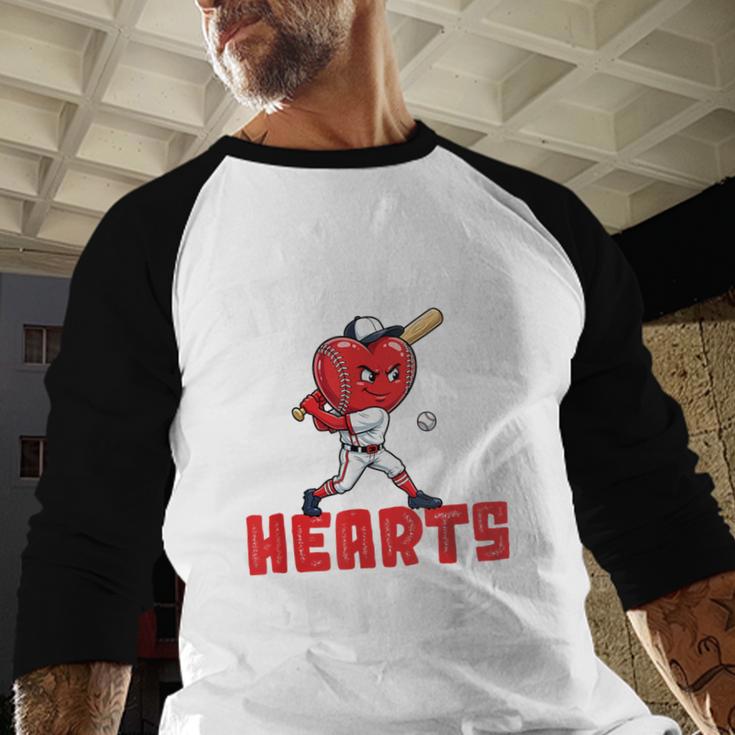 Boys Baseball Valentines Shirt Sterling Hearts Baseball Baseball Raglan Shirt