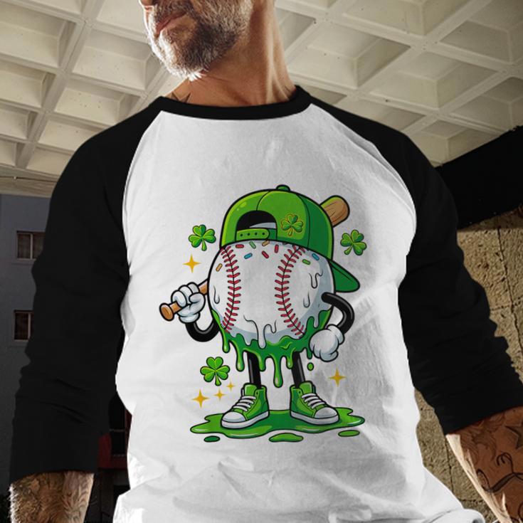 Boys St Patrick’s Day Baseball Drip Ice Cream Apparel Youth Baseball Raglan Shirt