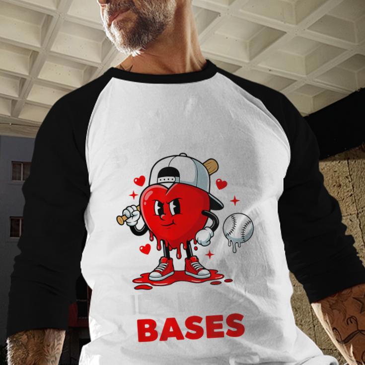 Boys Valentines Baseball Drip Icecream Stealing Hearts Kids Baseball Raglan Shirt