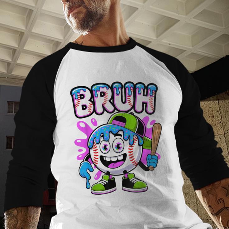 Bruh Baseball Drip Boys Youth Ice Cream Dripping Baseball Baseball Raglan Shirt Bruh Baseball Drip Boys Youth Ice Cream Dripping Baseball Baseball Raglan Shirt