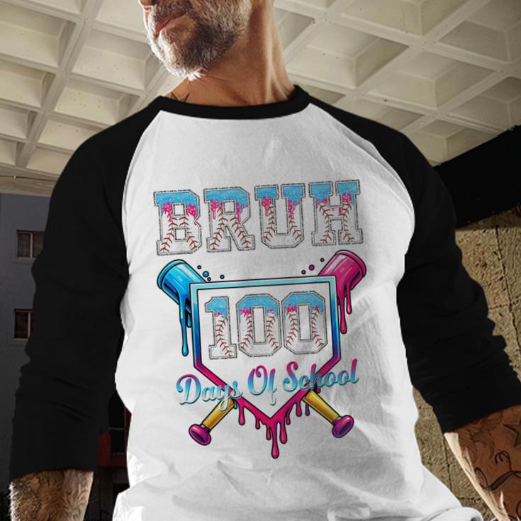 Bruh It's My 100 Days Of School Baseball Ice Cream Drip Boys Baseball Raglan Shirt Bruh It's My 100 Days Of School Baseball Ice Cream Drip Boys Baseball Raglan Shirt