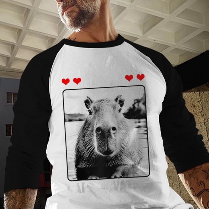 Capybara Love Valentines Day Cute Animal Hearts Raglan Baseball Tee Baseball Raglan Shirt Capybara Love Valentines Day Cute Animal Hearts Raglan Baseball Tee Baseball Raglan Shirt