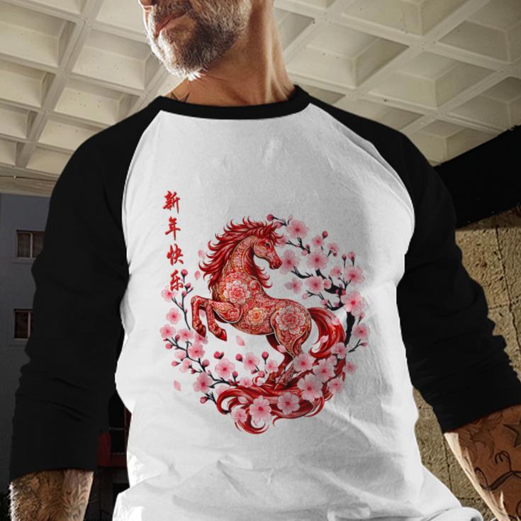 Chinese New Year 2026 Year Of The Horse Raglan Baseball Tee Baseball Raglan Shirt