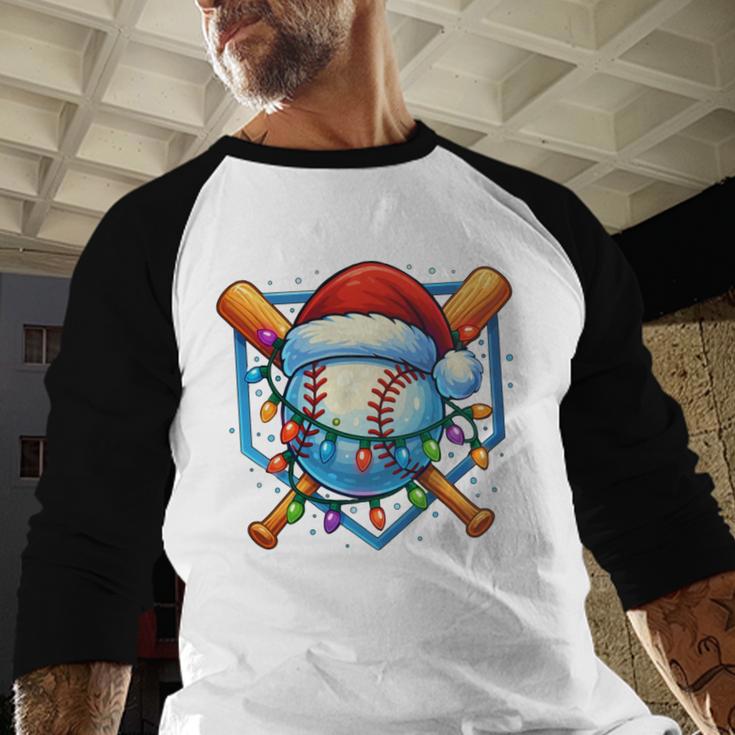 Christmas Baseball Drip For Boys Kids Ice Cream Drip Baseball Raglan Shirt