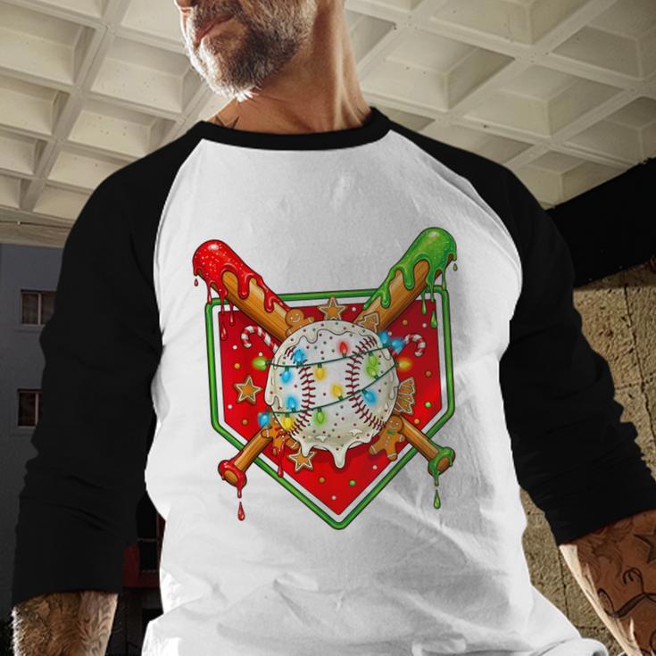Christmas Baseball Ice Cream Drip Men Women Kids Baseball Raglan Shirt