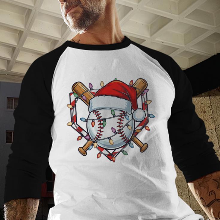 Christmas Baseball Santa Hat For Baseball Players Fans Baseball Raglan Shirt Christmas Baseball Santa Hat For Baseball Players Fans Baseball Raglan Shirt