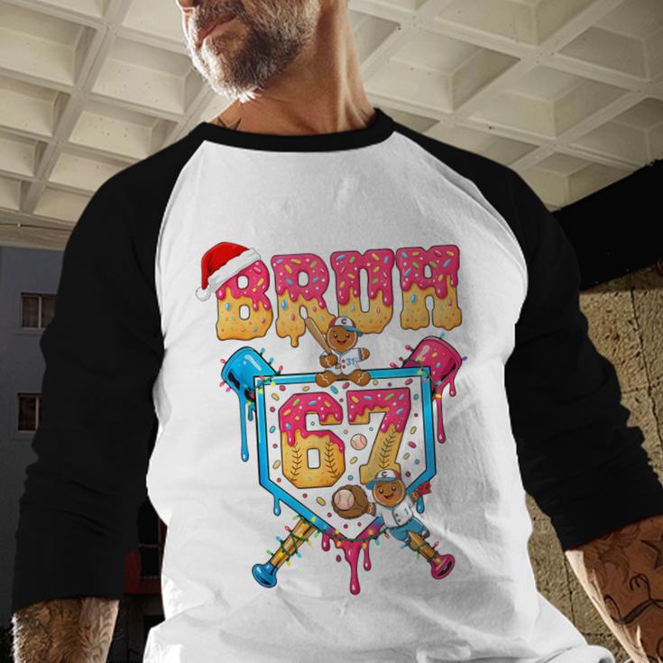 Christmas Gingerbread Bruh 67 Baseball Ice Cream Drip Kids Baseball Raglan Shirt Christmas Gingerbread Bruh 67 Baseball Ice Cream Drip Kids Baseball Raglan Shirt