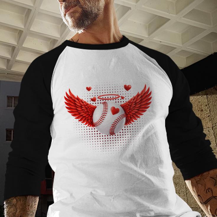 Cute Baseball &Cupid Wings Happy Valentines Boys Men Baseball Raglan Shirt Cute Baseball &Cupid Wings Happy Valentines Boys Men Baseball Raglan Shirt
