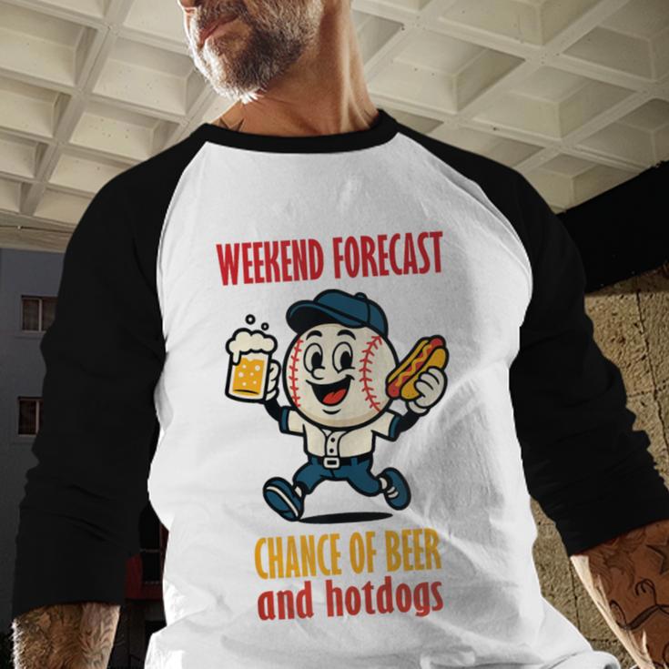 Cute Baseball Fan Weekend Forecast Change Of Beer And Hotdog Baseball Raglan Shirt Cute Baseball Fan Weekend Forecast Change Of Beer And Hotdog Baseball Raglan Shirt