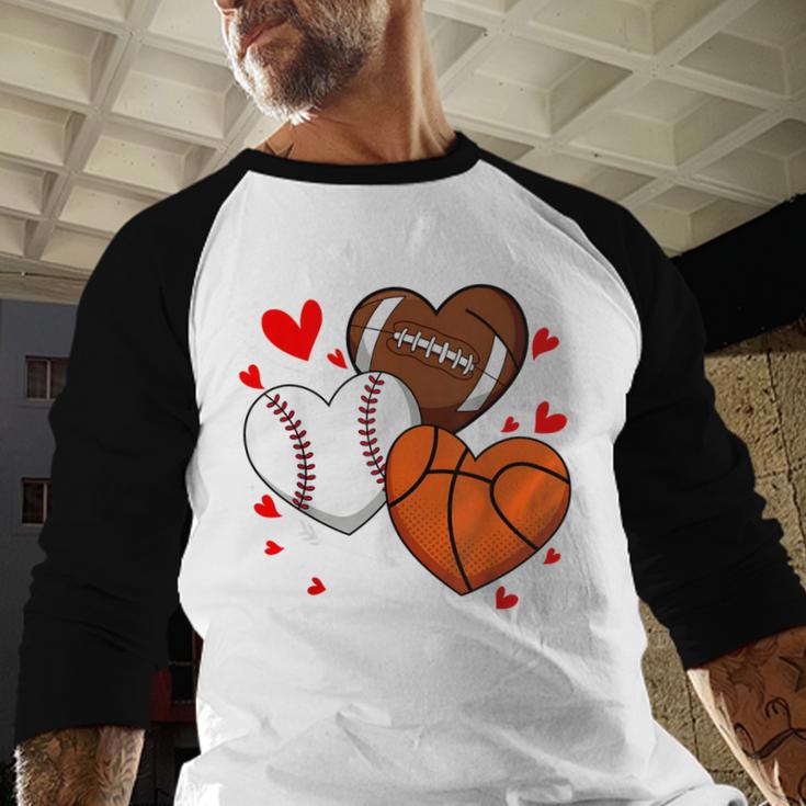 Cute Heart Baseball Basketball Football Valentine Boy Men Baseball Raglan Shirt Cute Heart Baseball Basketball Football Valentine Boy Men Baseball Raglan Shirt
