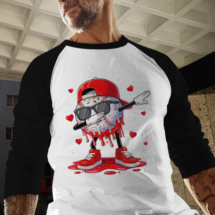 Dabbing Baseball Drip Ice Cream Youth Boy Valentines Day Baseball Raglan Shirt Dabbing Baseball Drip Ice Cream Youth Boy Valentines Day Baseball Raglan Shirt