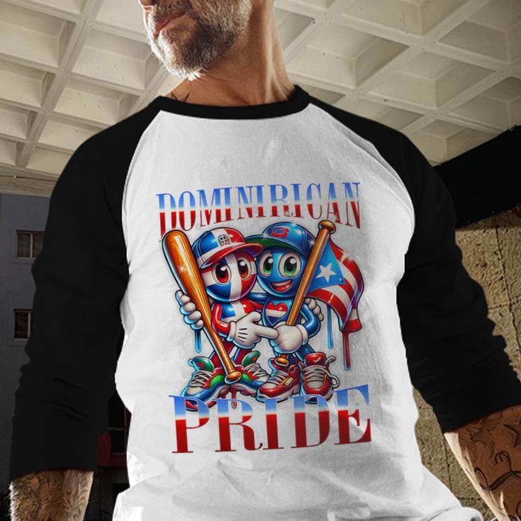 Dominican Puerto Rican Pride Baseball Flag Unity Baseball Raglan Shirt Dominican Puerto Rican Pride Baseball Flag Unity Baseball Raglan Shirt