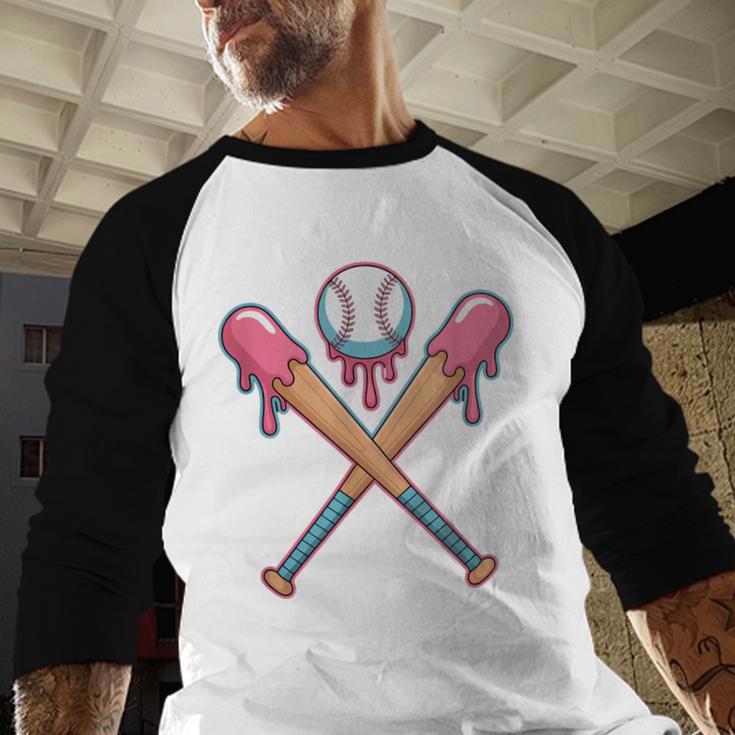 Dripping Pink Baseball Crossed Bats Summer Baseball Raglan Shirt Dripping Pink Baseball Crossed Bats Summer Baseball Raglan Shirt