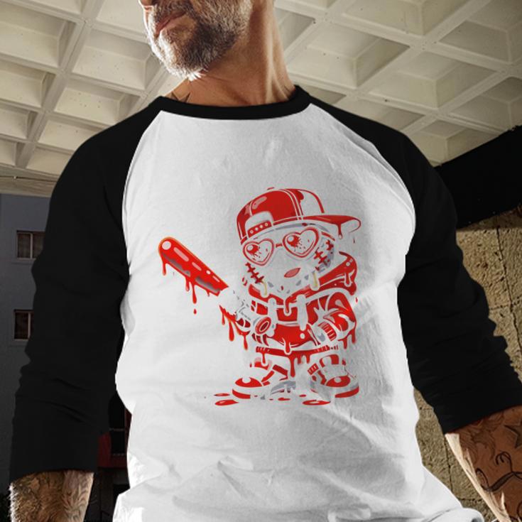 Drippy Baseball Mascot Valentine Heart Glasses Cartoon Baseball Raglan Shirt Drippy Baseball Mascot Valentine Heart Glasses Cartoon Baseball Raglan Shirt