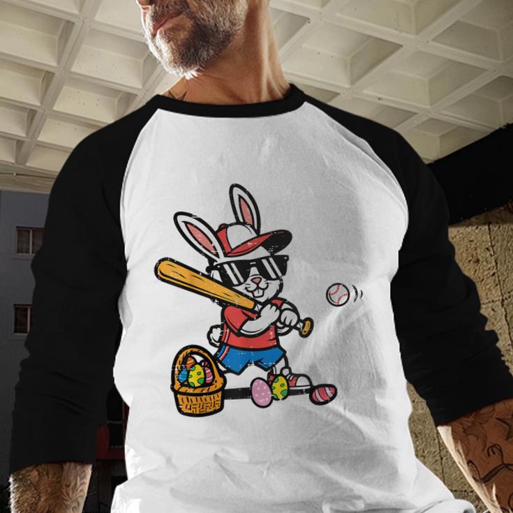 Easter Bunny Baseball Player Batter Rabbit Boys Kids Men Baseball Raglan Shirt Easter Bunny Baseball Player Batter Rabbit Boys Kids Men Baseball Raglan Shirt
