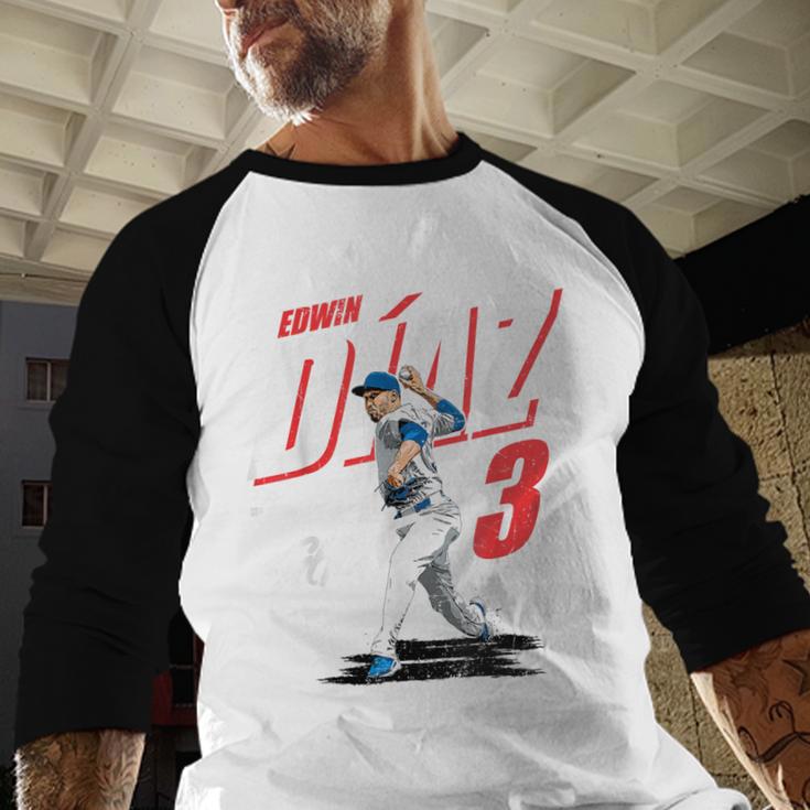 Edwin Diaz Los Angeles D Baseball Players MLBEDD204M Baseball Raglan Shirt Edwin Diaz Los Angeles D Baseball Players MLBEDD204M Baseball Raglan Shirt