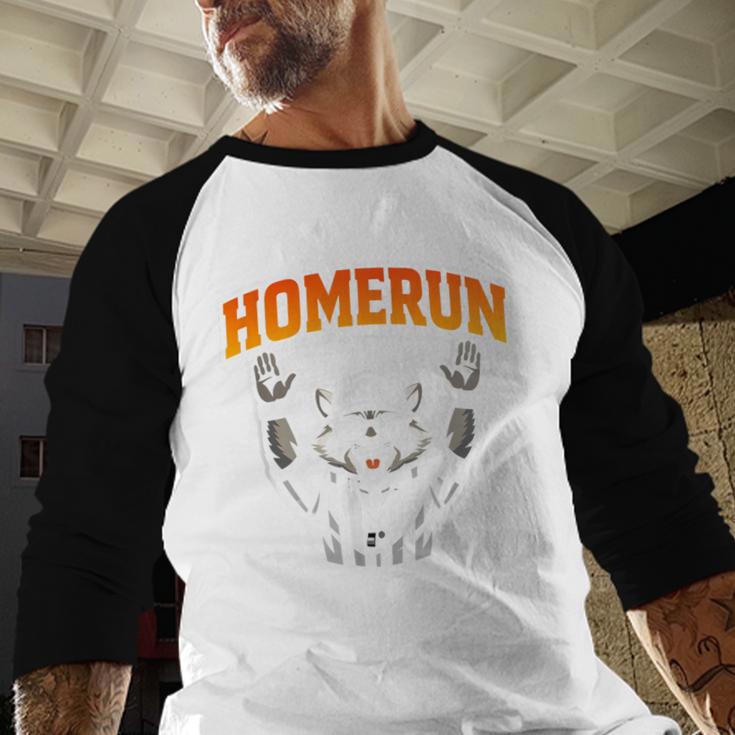 Football Referee Touchdown Baseball Homerun Raccoon Baseball Raglan Shirt