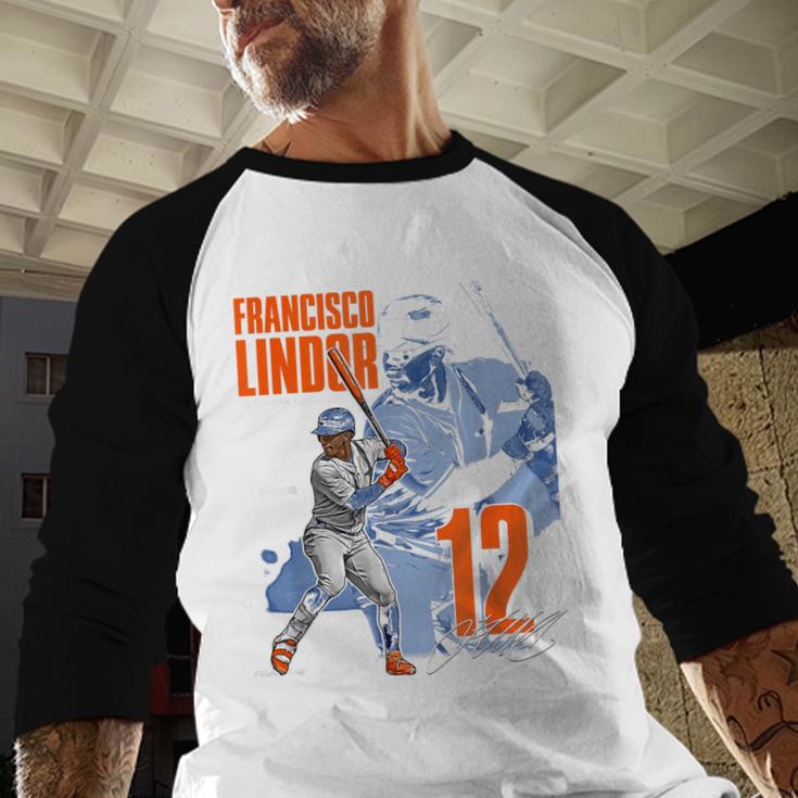 Francisco Lindor New York M Baseball Players MLBFLI304N Baseball Raglan Shirt