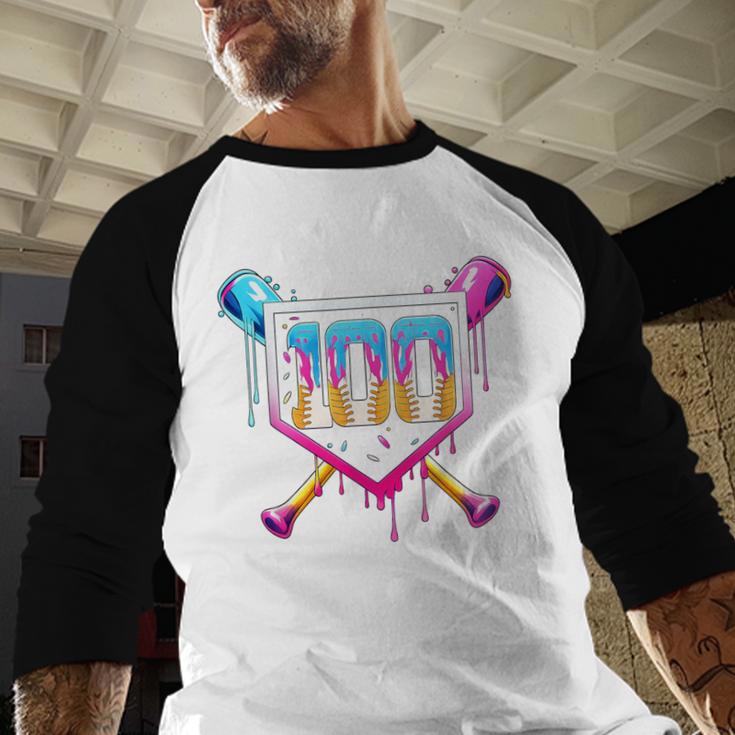 Happy 100 Days Of School Baseball Drip 100th Day Of School Baseball Raglan Shirt Happy 100 Days Of School Baseball Drip 100th Day Of School Baseball Raglan Shirt