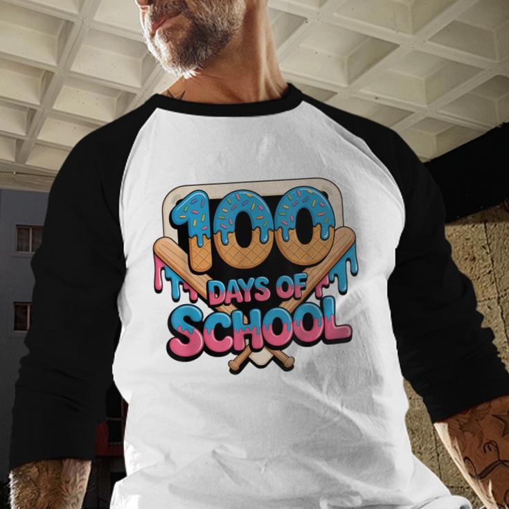 Happy 100 Days Of School Baseball Drip For Kids Teachers Baseball Raglan Shirt Happy 100 Days Of School Baseball Drip For Kids Teachers Baseball Raglan Shirt
