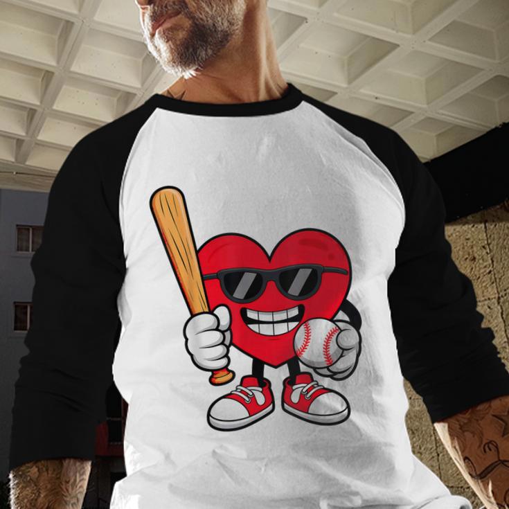 Heart Playing Baseball Valentines Day Baseball Raglan Shirt Heart Playing Baseball Valentines Day Baseball Raglan Shirt