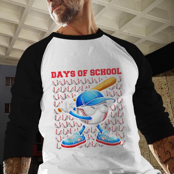 I Hit 100 Days Of School Baseball Player Kids Boys Son Baseball Raglan Shirt