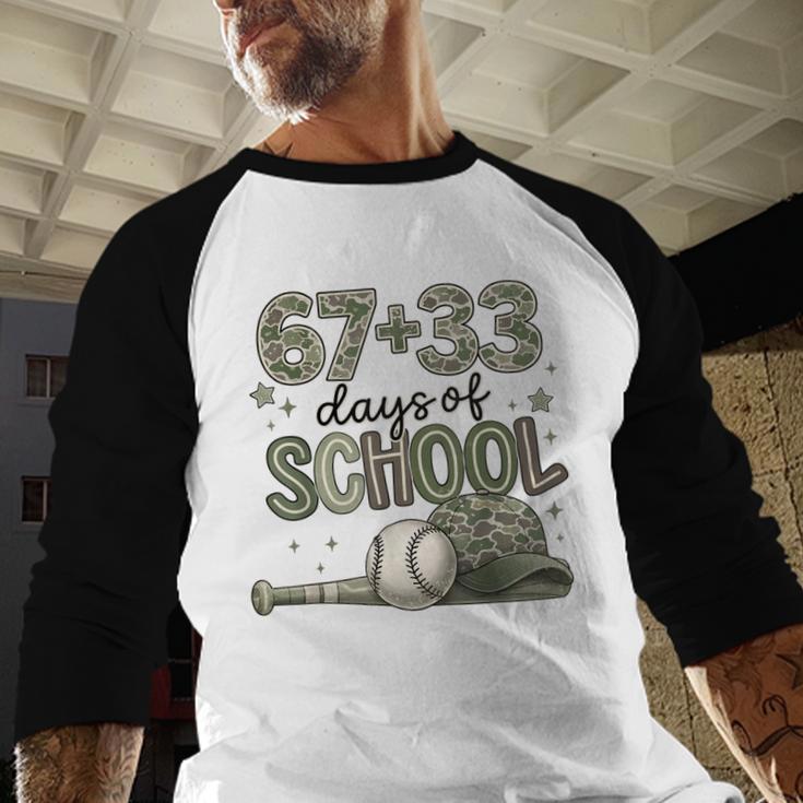 HUGvyn 6733 Days Of School Baseball 100 Days Camo Cap Boys Baseball Raglan Shirt